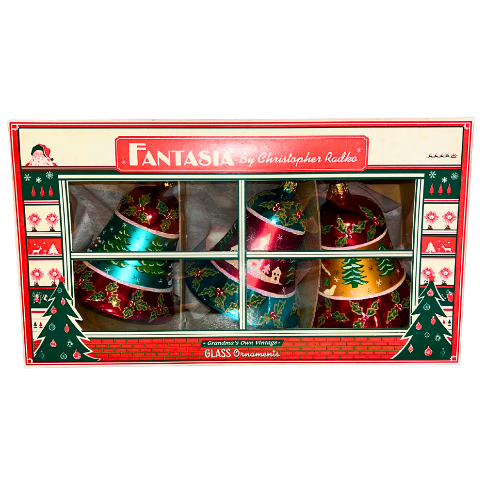 christopher radko fantasia winter wonder bells set of 3 new in box